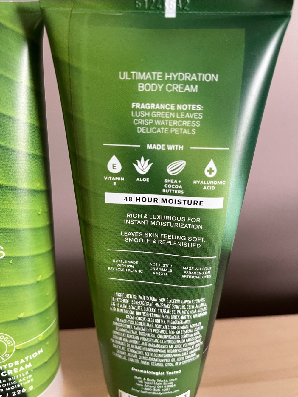 Two New Bath & Body Works Rainkissed Leaves Body Creams Retired Scent - Picture 2 of 2